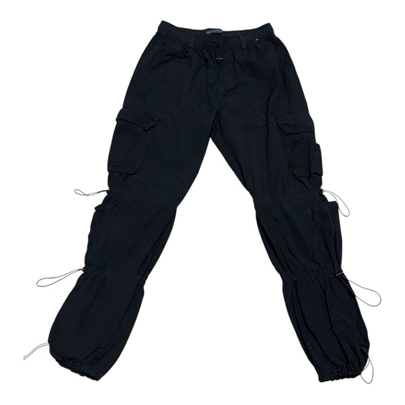 Aéropostale Parachute Cargo Pants Size Small (2–4) Black Y2K Adjustable Utility - Picture 2 of 10